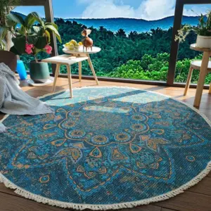 Relax Boho Tassel European Round Rugs Living Room Carpets Decoration Machine Washable