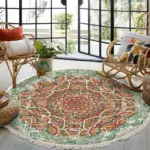 RelaxBohoTasselEuropeanRoundRugsLivingRoomCarpetsDecorationMachineWashable Homeko11