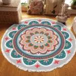 RelaxBohoTasselEuropeanRoundRugsLivingRoomCarpetsDecorationMachineWashable Homeko7