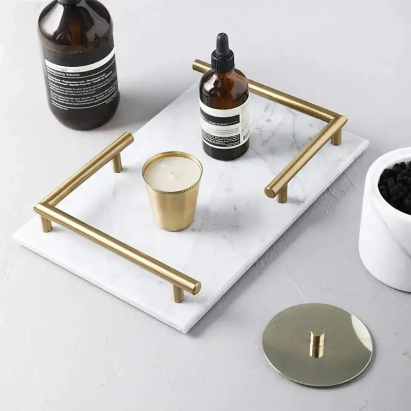 Remika Natural Marble Tray Decorfaure