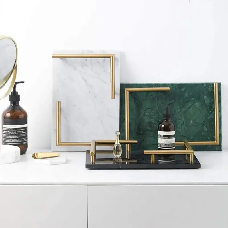 Remika Natural Marble Tray Decorfaure