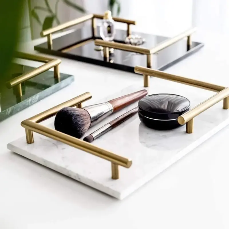Remika Natural Marble Tray Decorfaure