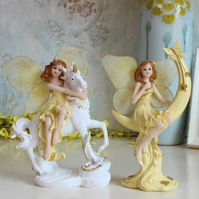 Resin Fairy Angel Sculptures and Statues Figurine Craft - Homeko