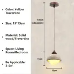 Retro Wabi Sabi E27 Pendant Lamp For Dining Room Bedside Study Chandelier Indoor Home Decor Light