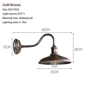 RainRetro - Waterproof retro wall light