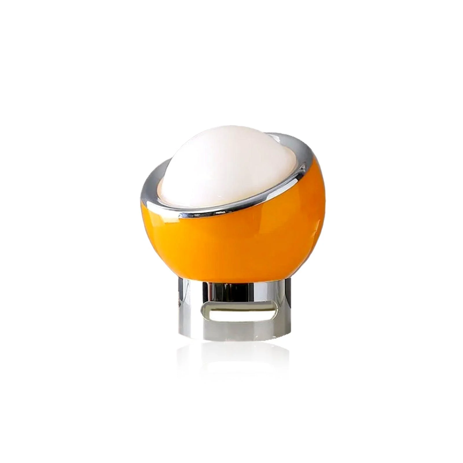 Retroacrylicballmetalstandtablelampyellow