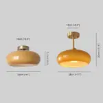 RetroAmberRoundGlassCeilingLight Homdiy
