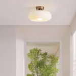 RetroAmberRoundGlassCeilingLight Homdiy