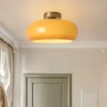 RetroAmberRoundGlassCeilingLight Homdiy