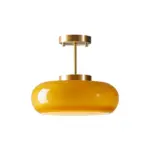 RetroAmberRoundGlassCeilingLight Homdiy