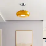 RetroAmberRoundGlassCeilingLight Homdiy