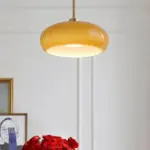 RetroAmberRoundGlassCeilingLight