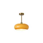 RetroAmberRoundGlassCeilingLight