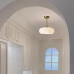 RetroAmberRoundGlassCeilingLight