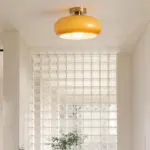 RetroAmberRoundGlassCeilingLight
