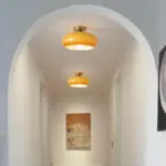 RetroAmberRoundGlassCeilingLight