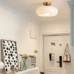 RetroAmberRoundGlassCeilingLight