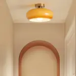RetroAmberRoundGlassCeilingLight