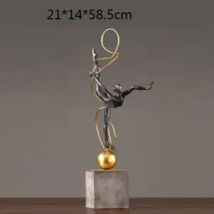 Retro Ballet Girl Figurines Gymnastics Sport Sculptures and Statues Handcraft