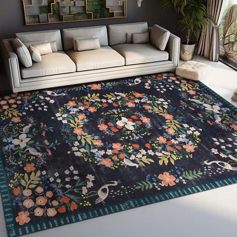 RetroBohoBirdFloralRugCarpetLargeAreaLivingRoomBalcony Homeko1