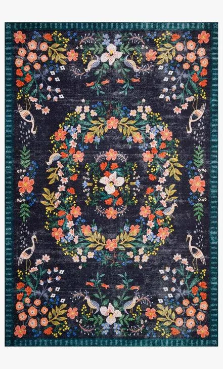 Retro Boho Bird Floral Rug Carpet Large Area Living Room Balcony - Homeko