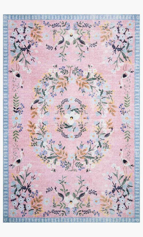 Retro Boho Bird Floral Rug Carpet Large Area Living Room Balcony - Homeko