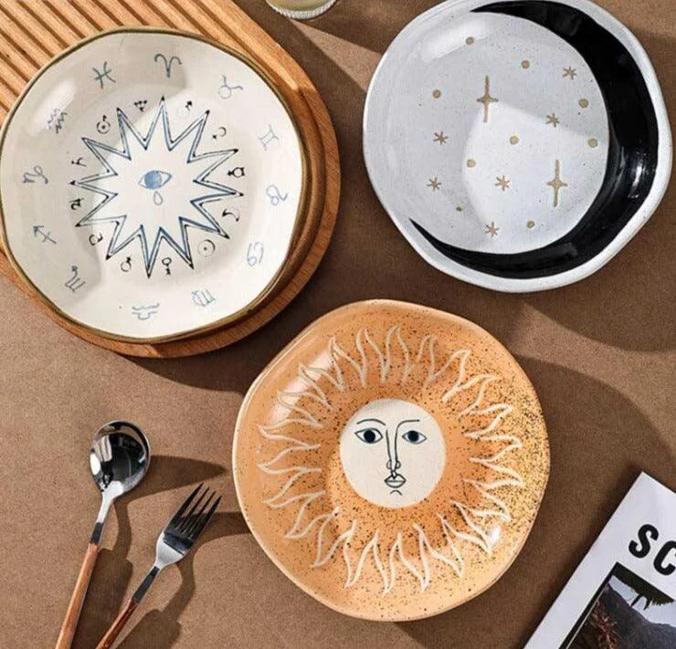 Retro Ceramic Celestial Plate - ISTANBULLU LTD