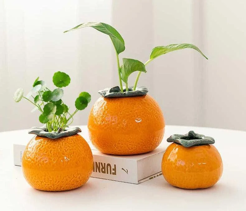 Retro Ceramic Orange Fruit Vase - ISTANBULLU LTD