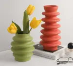 RetroColorfulCeramicDonutVase