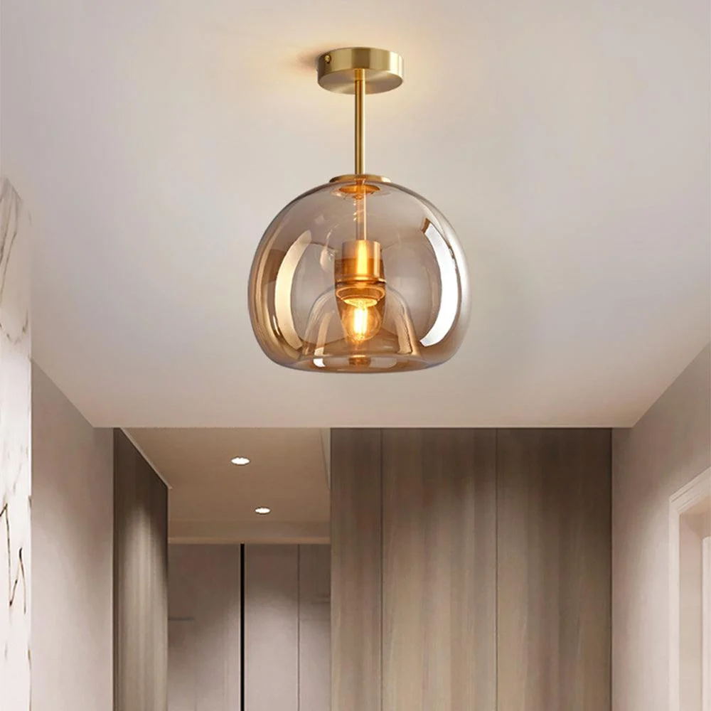 Retrocopperglasssemiflushmountceilinglight 6