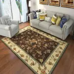 RetroFlowerRugCarpetSoftComfortableforBedroomDecoration Homeko3