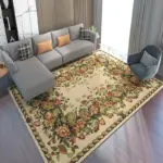 RetroFlowerRugCarpetSoftComfortableforBedroomDecoration Homeko4