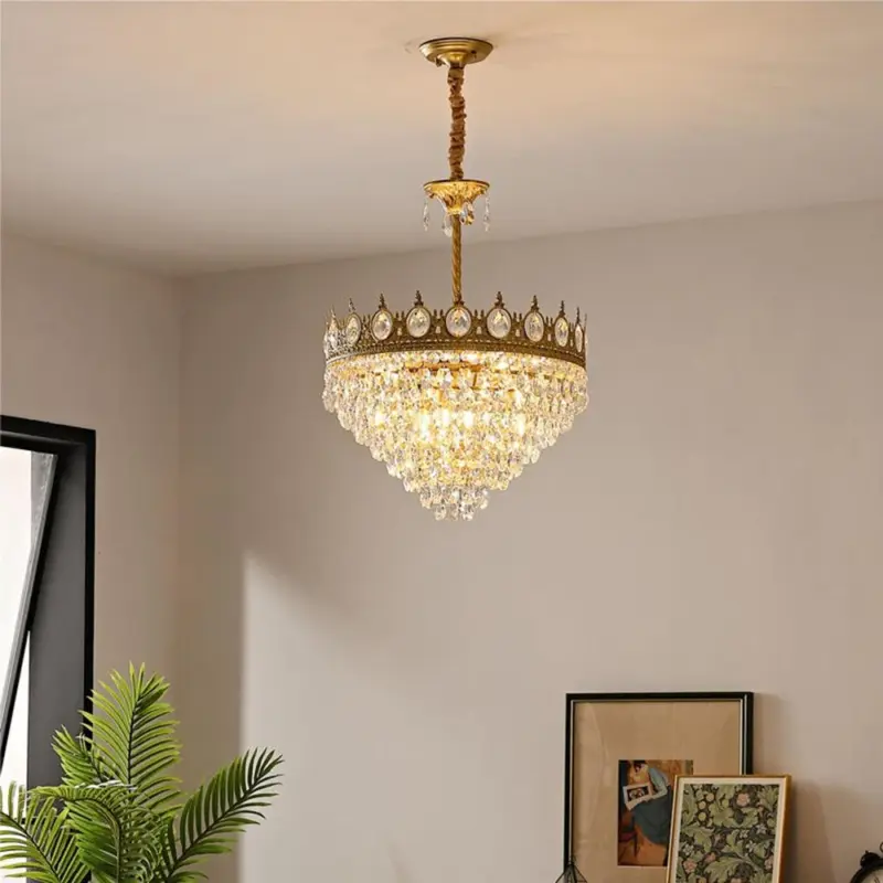 RetroFrenchGoldCrystalChandelier