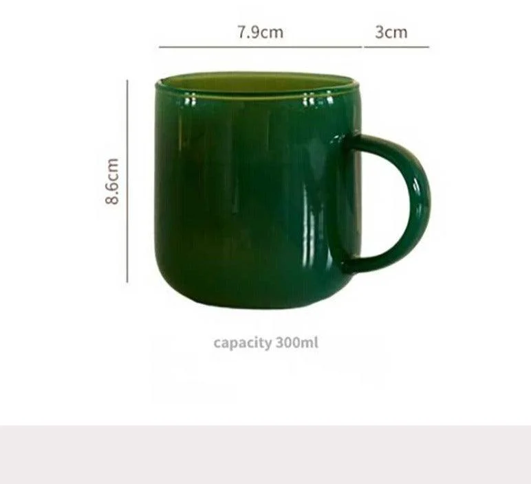 Retro Fresh Borosilicate Glass Jade Mug - ISTANBULLU LTD