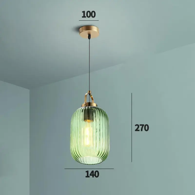 RetroGreenLanternGlassPendantLamp