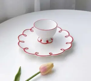 Retro Handmade Ceramic Plates Bowl Set