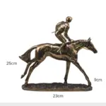 RetroHorseRacingAnimalJockeySportResinAndCopperSculpturesandStatues Homeko5
