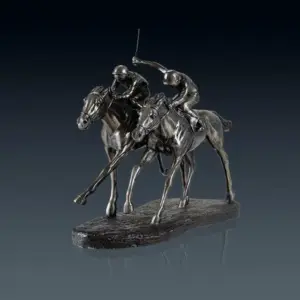 Retro Horse Racing Jockey Art Sculptures and Statues Resin And Copper Craft