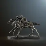 RetroHorseRacingJockeyArtSculpturesandStatuesResinAndCopperCraft Homeko2