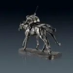 RetroHorseRacingJockeyArtSculpturesandStatuesResinAndCopperCraft Homeko3