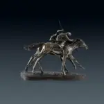 RetroHorseRacingJockeyArtSculpturesandStatuesResinAndCopperCraft Homeko4