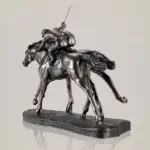 RetroHorseRacingJockeyArtSculpturesandStatuesResinAndCopperCraft Homeko5