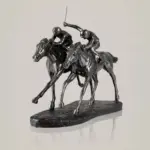 RetroHorseRacingJockeyArtSculpturesandStatuesResinAndCopperCraft Homeko7