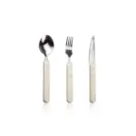 RetroIvoryStainlessSteelDinnerwareSet