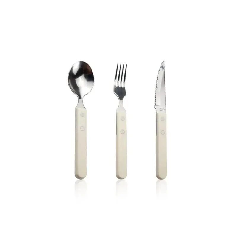 RetroIvoryStainlessSteelDinnerwareSet