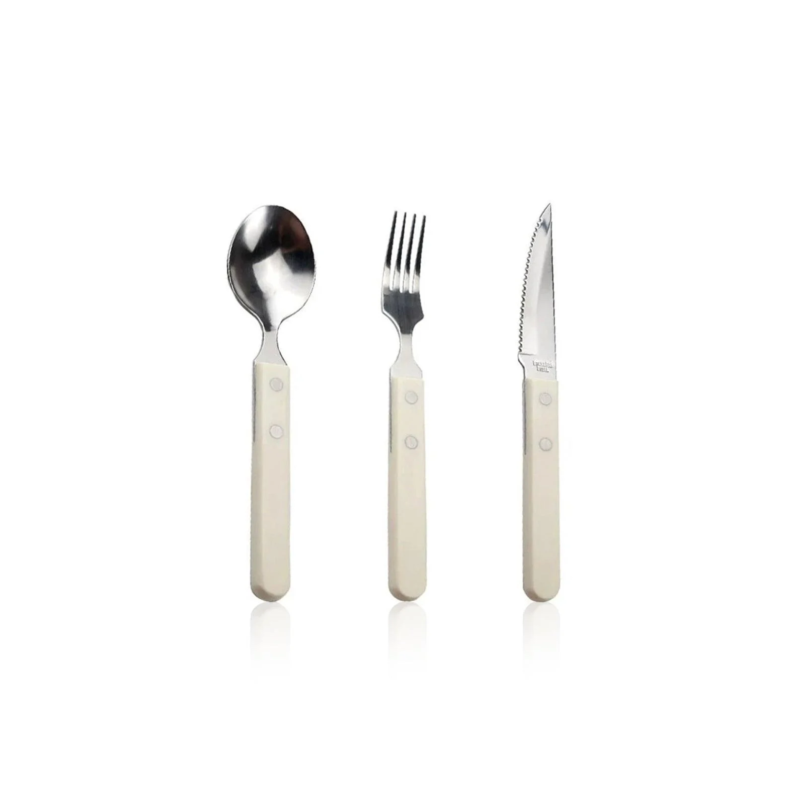 Retroivorystainlesssteeldinnerwareset