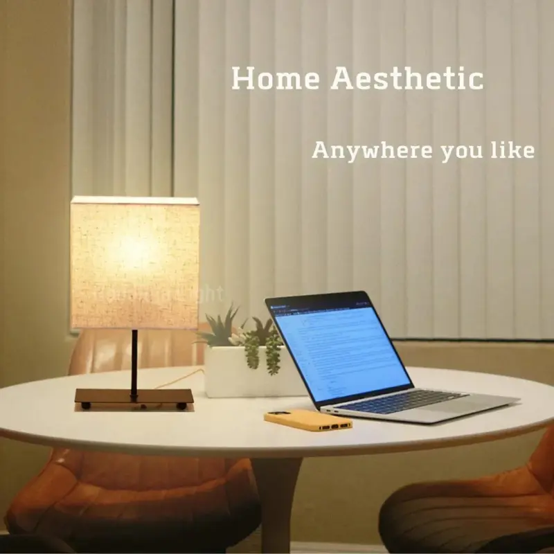 RetroJapaneseFabricTableLampUSBDimmableLightingBedside Homeko2
