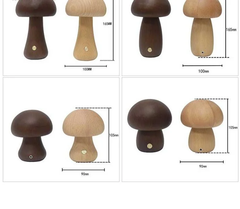 Retro Mid Century Handmade Wood Mushroom Lamp - ISTANBULLU LTD