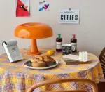 RetroMidcenturyOrangeMushroomLamp