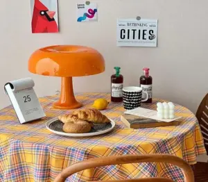 Retro Mid century Orange Mushroom Lamp